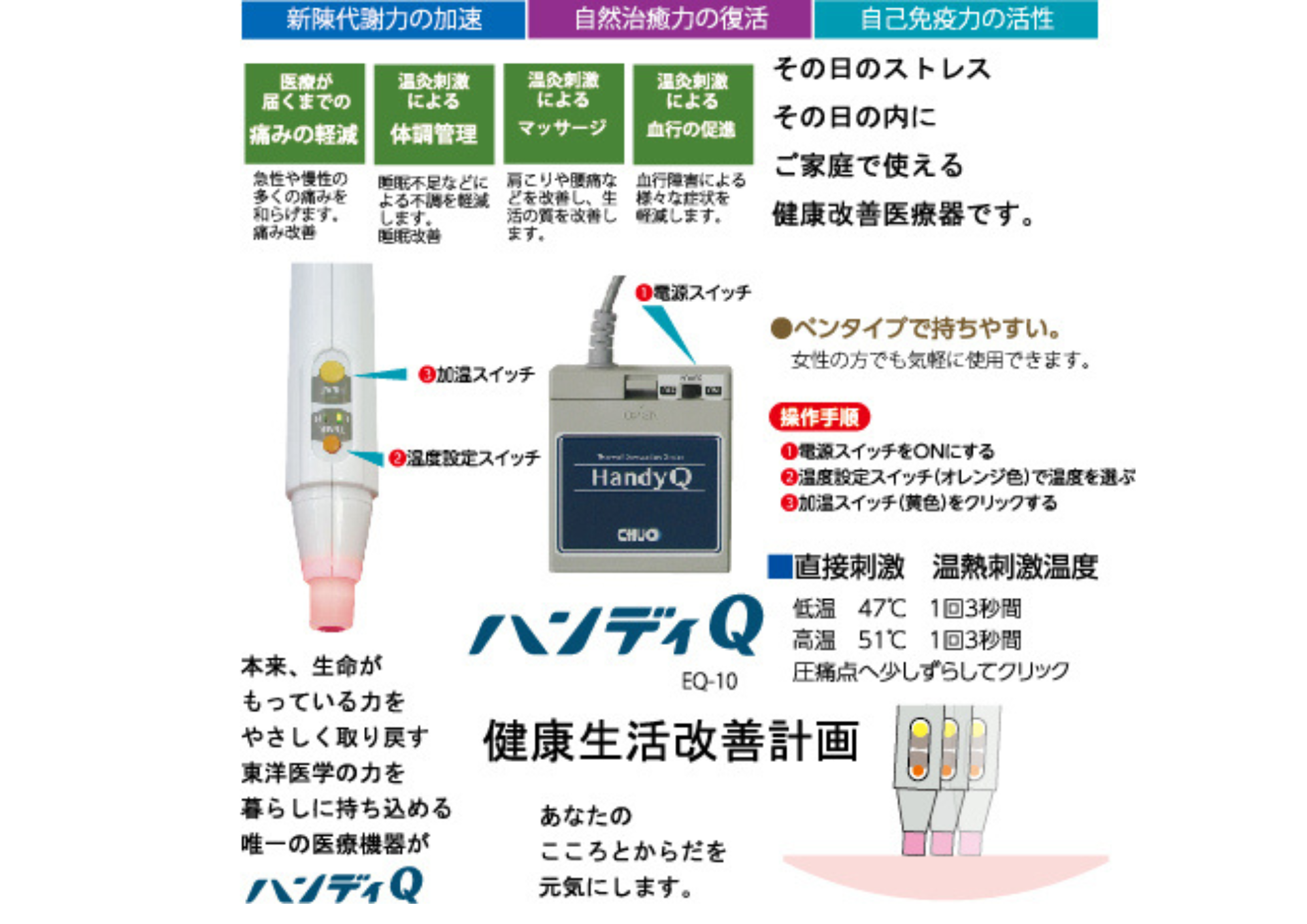 電子温灸器 ﾊﾝﾃﾞｨQ EQ-10 – 鍼灸用品サイト maiple